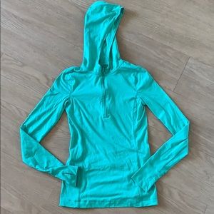 Teal Hooded Workout Longsleeve